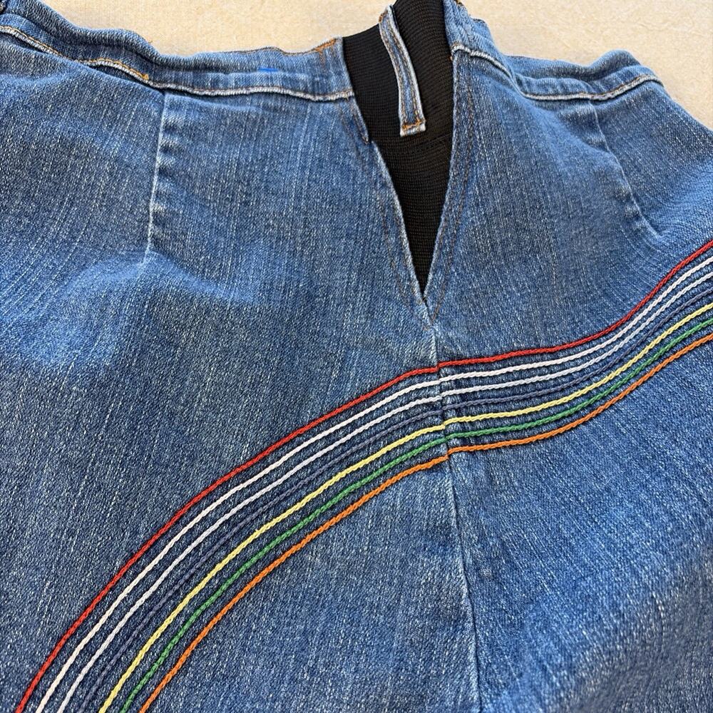 Women 70s Style High waisted Wide Leg Jeans